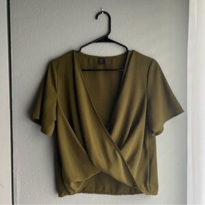 Olive Green Wrap Top